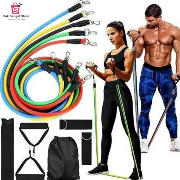 ✨11 Pcs Resistance Band Set for Heavy Workout | Limited in Stock 🔥🏋🏻